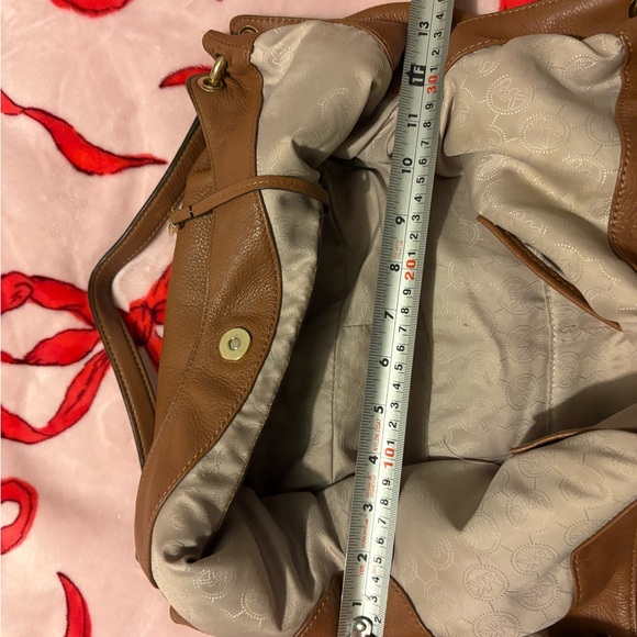 Michael Kors Tan Leather Hobo Bag with Tassel - Picture 14 of 16